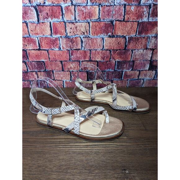 Cole Haan Wilma Strappy Sandals Flats Neutral Beige Black size 8 - Picture 1 of 5